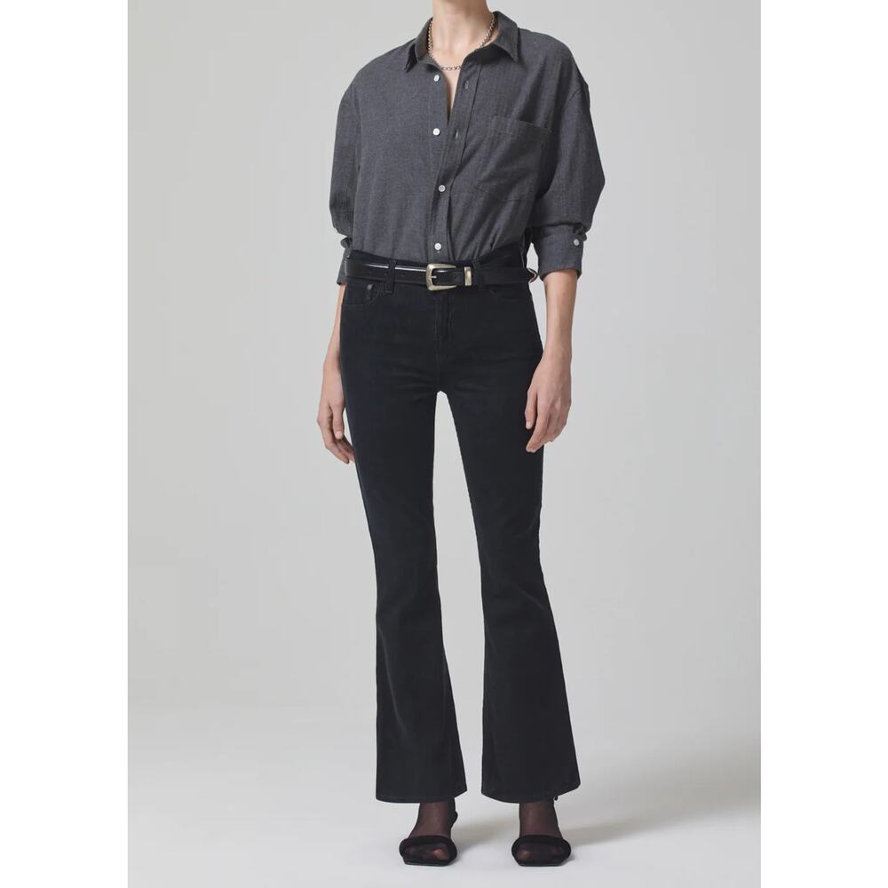 Citizens of Humanity Isola Boot Corduroy Pants High Rise Charcoal Sz 24